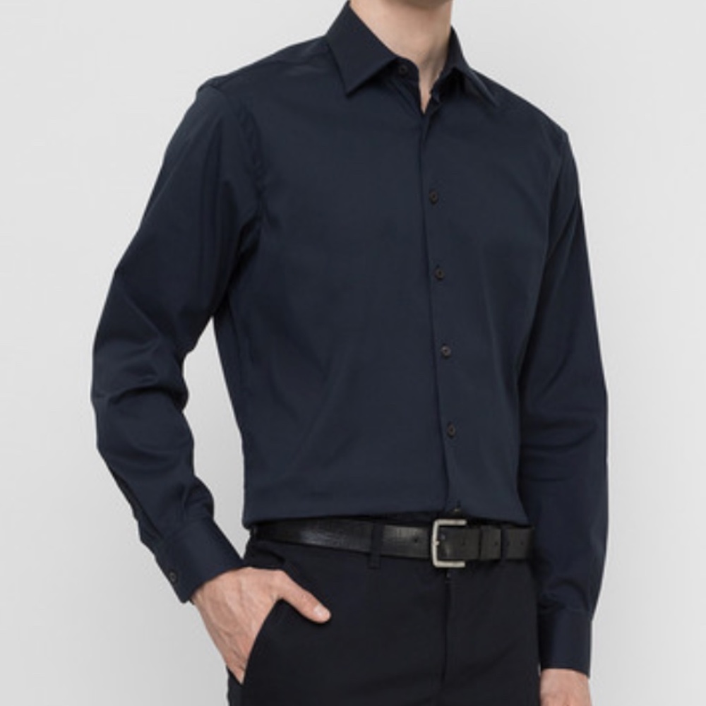 Prada Navy Blue Men's Dress Shirt